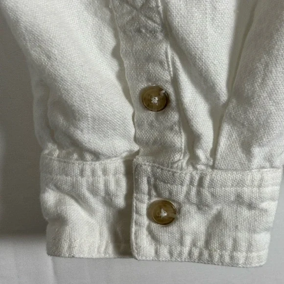 NWOT Anthropologie Pilcro White Linen Oxford Blouse- L - Picture 9 of 14